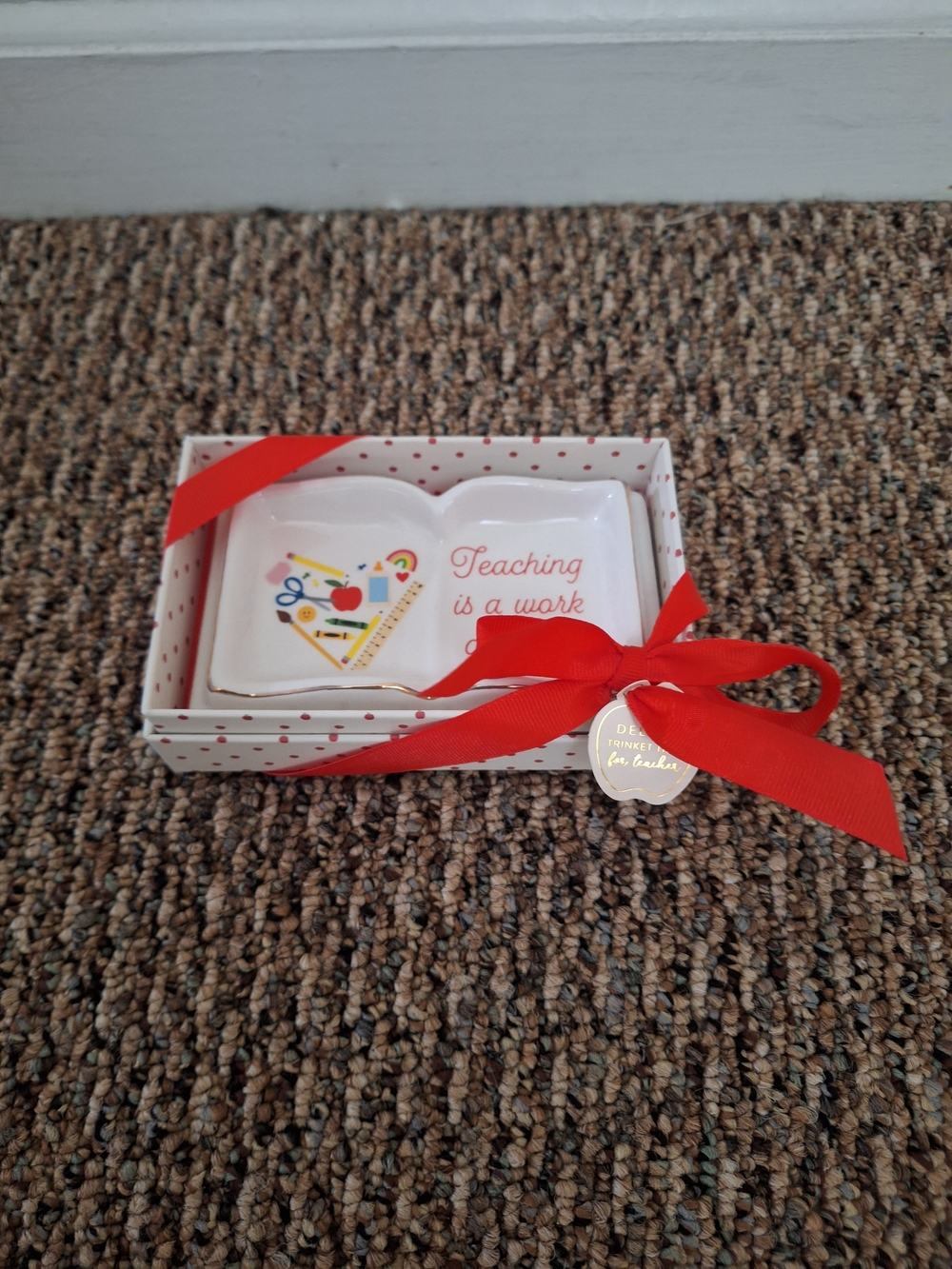 Teacher Trinket Tray- Open Book